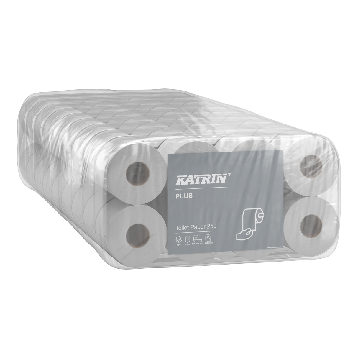 Katrin 11711 | Toilettenpapier 3-lagig, Zellstoff, 250 Blatt