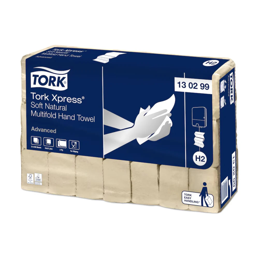 Serviettes Tork Xpress® 130299 Douces Naturelles Multipliables Avancées 2 plis