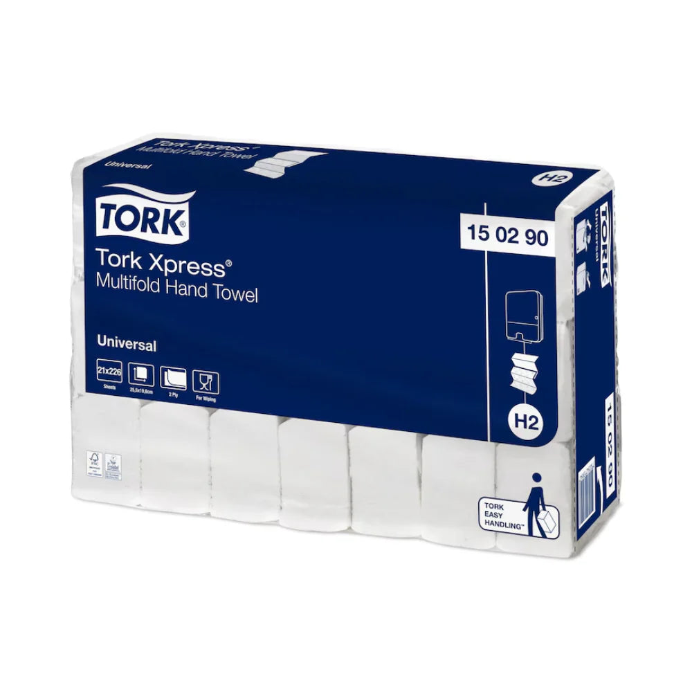 Serviettes à mains multipliées Tork Xpress® 150290 Universelles H2 2 plis 25,5 cm