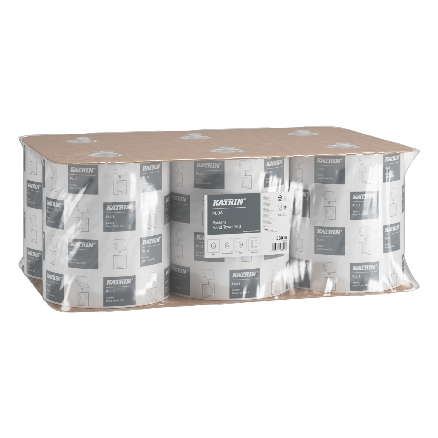 Rouleau d'essuie-tout Katrin System M 445, 3 plis, 100 m, blanc