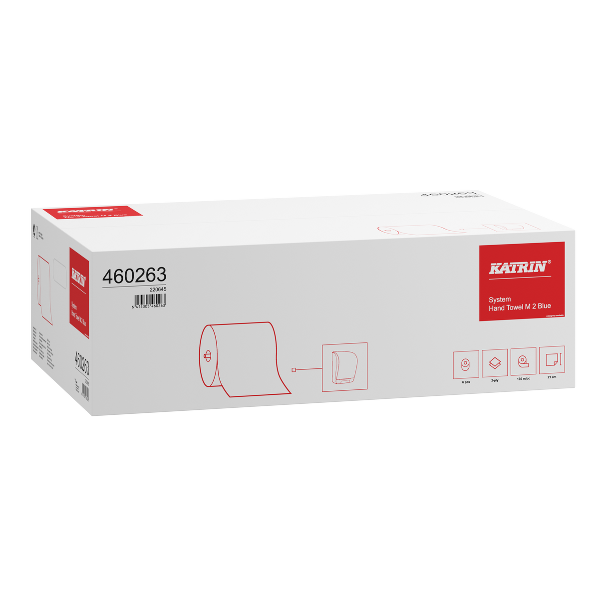 Rouleau d'essuie-tout Katrin System M 580, 2 plis, 130 m, bleu