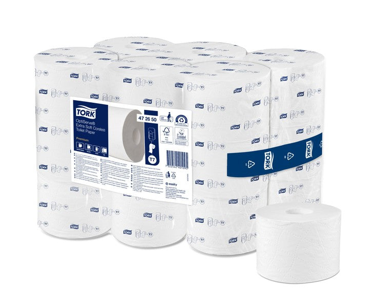 Papier toilette Tork 472650 Premium Extra Doux Sans Manchon T7 Midi