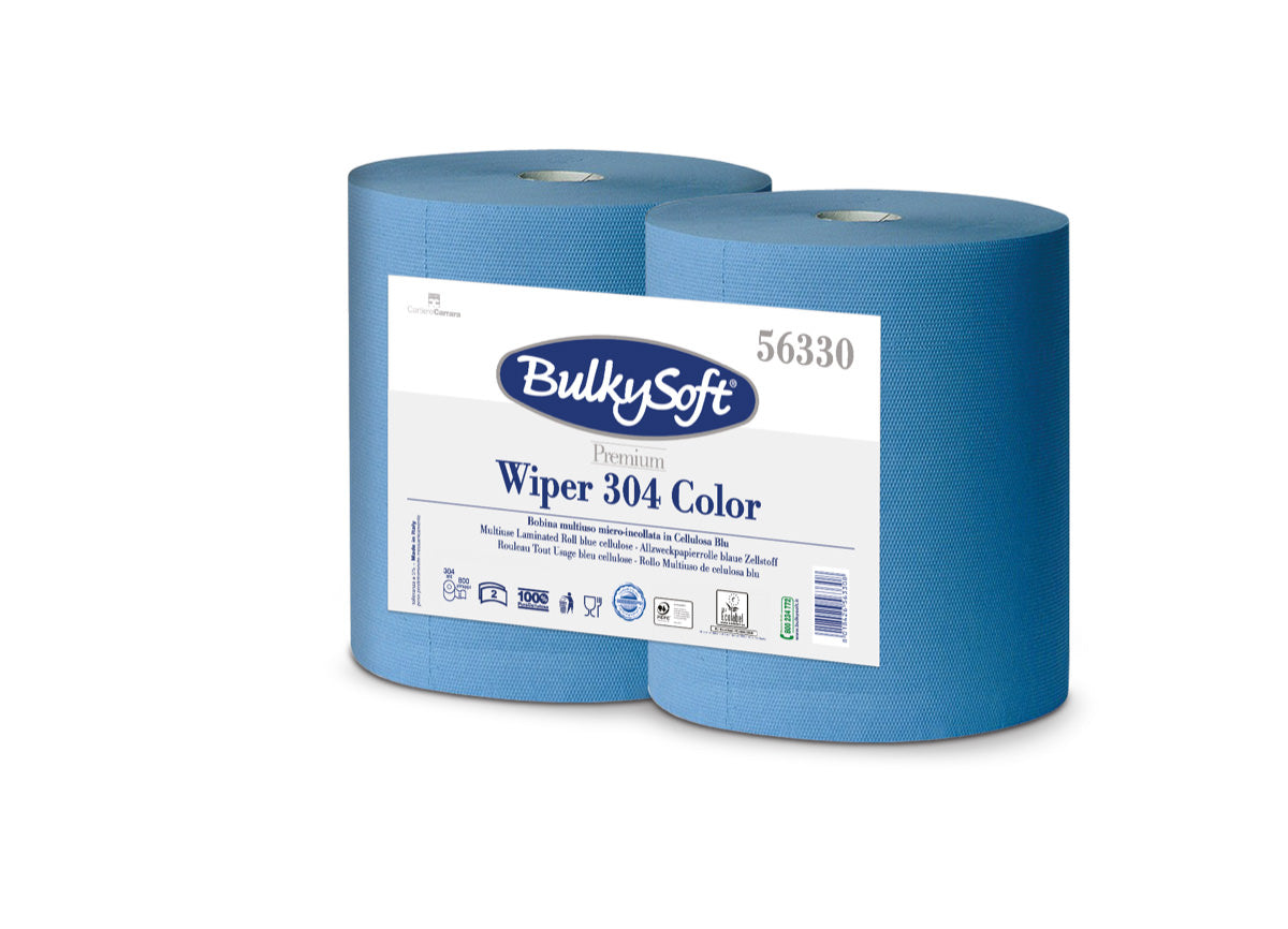 Rouleau de nettoyage BulkySoft Excellence Blue Power Maxi, 2 plis, 304 m