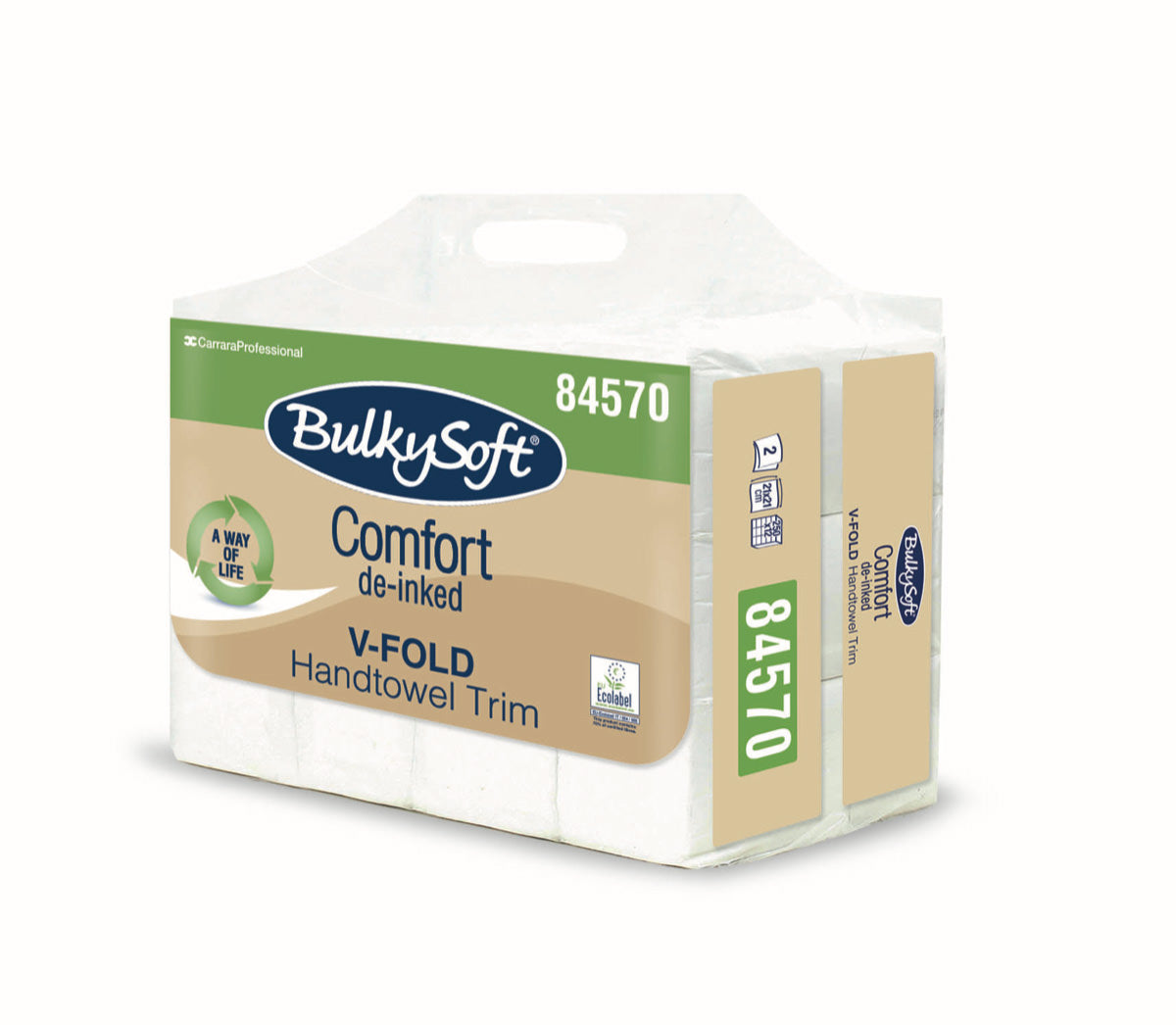 Essuie-tout BulkySoft Comfort, pliage en V, 2 plis, 21 x 21 cm