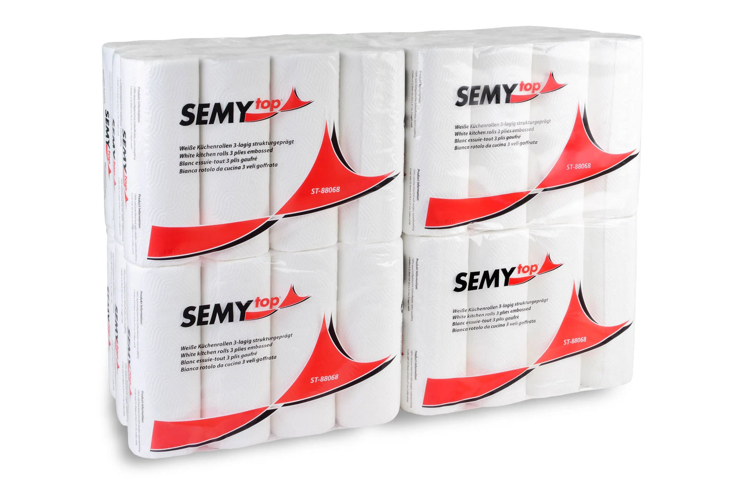 Rouleau de cuisine SemyTop, 3 plis, 12 rouleaux de 4 pouces