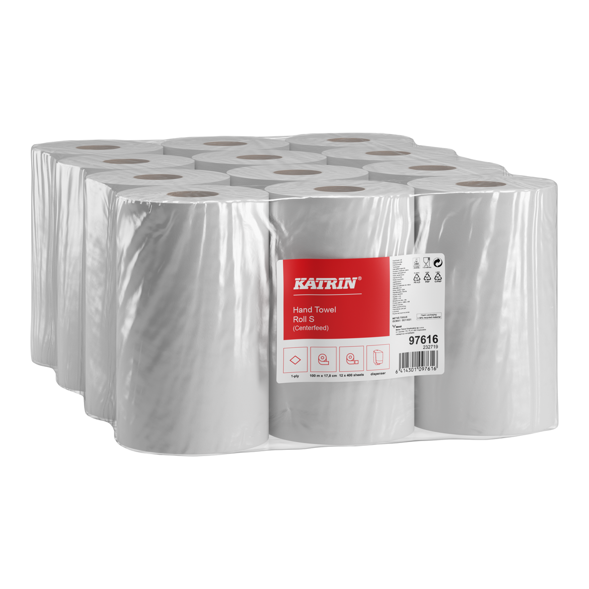 Katrin 97616 | Centerfeed Handtuch-Mehrzweckrolle S, 100 m, 1-lagig