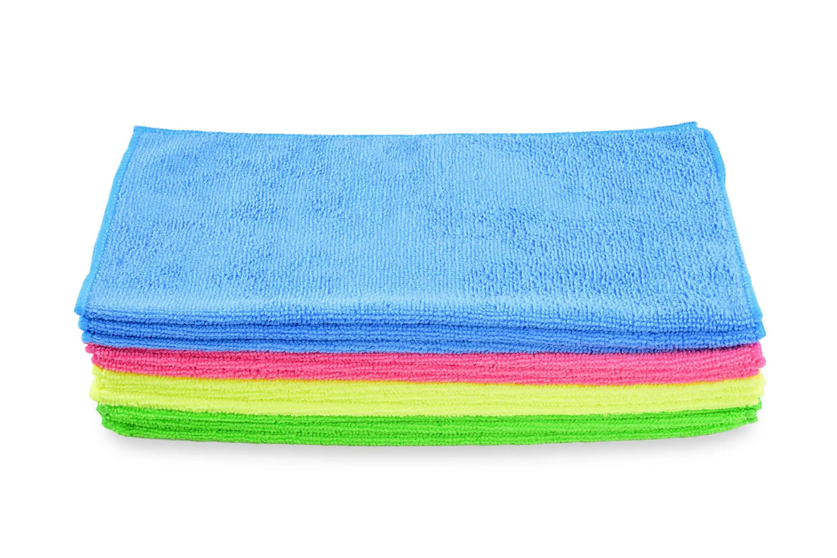 Chiffons en microfibre SemyTop supplémentaires, 4 couleurs, 3 pièces de chaque, 32 x 32 cm, lot de 12