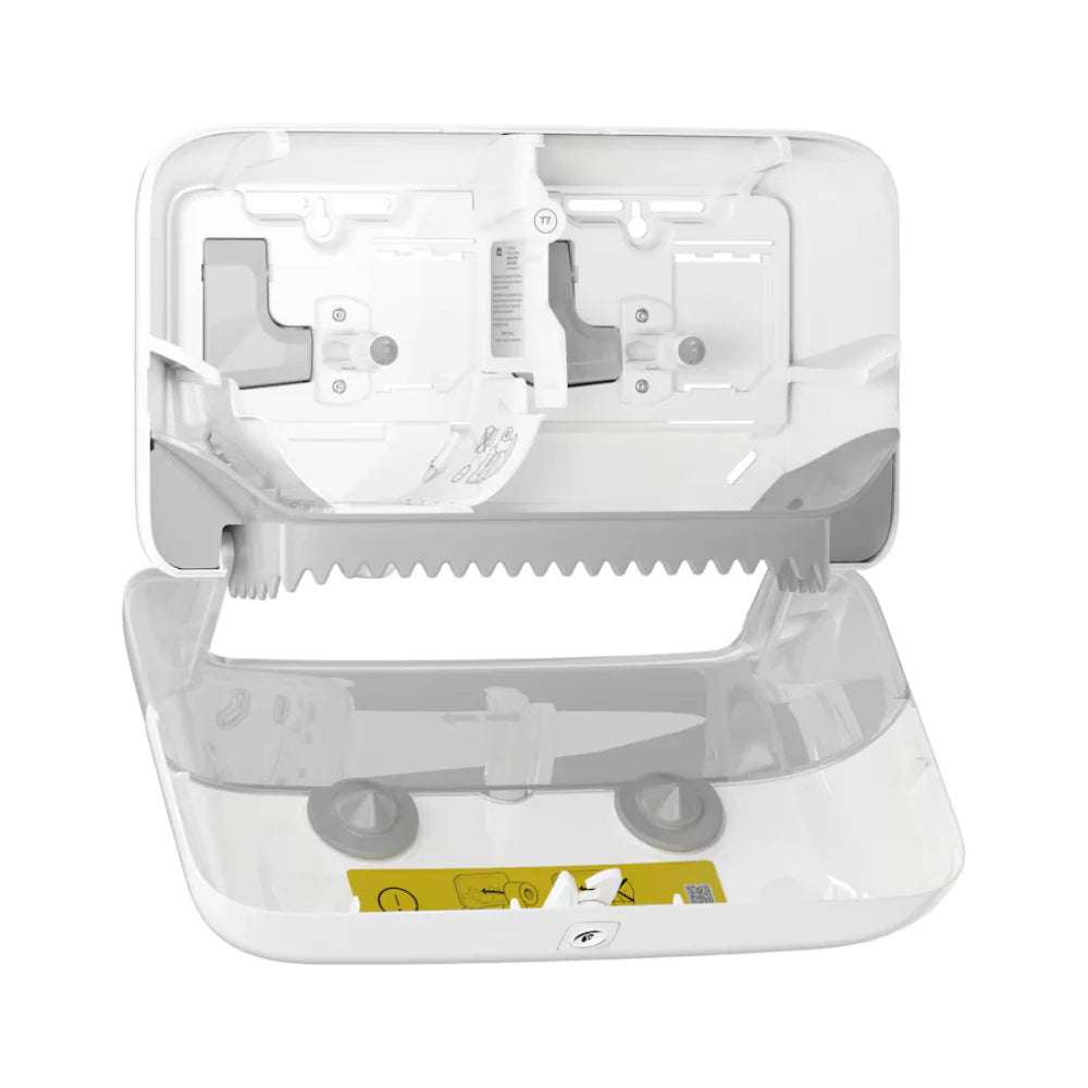 Distributeur double Tork OptiServe® pour papier toilette midi sans mandrin, 4 rouleaux, Elevation T7