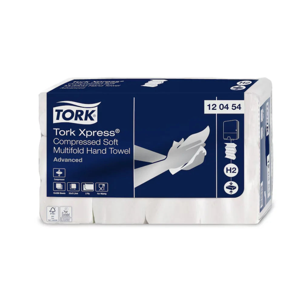 Serviettes à mains compressées douces multipliées Tork Xpress® 120454 Advanced H2 2 plis