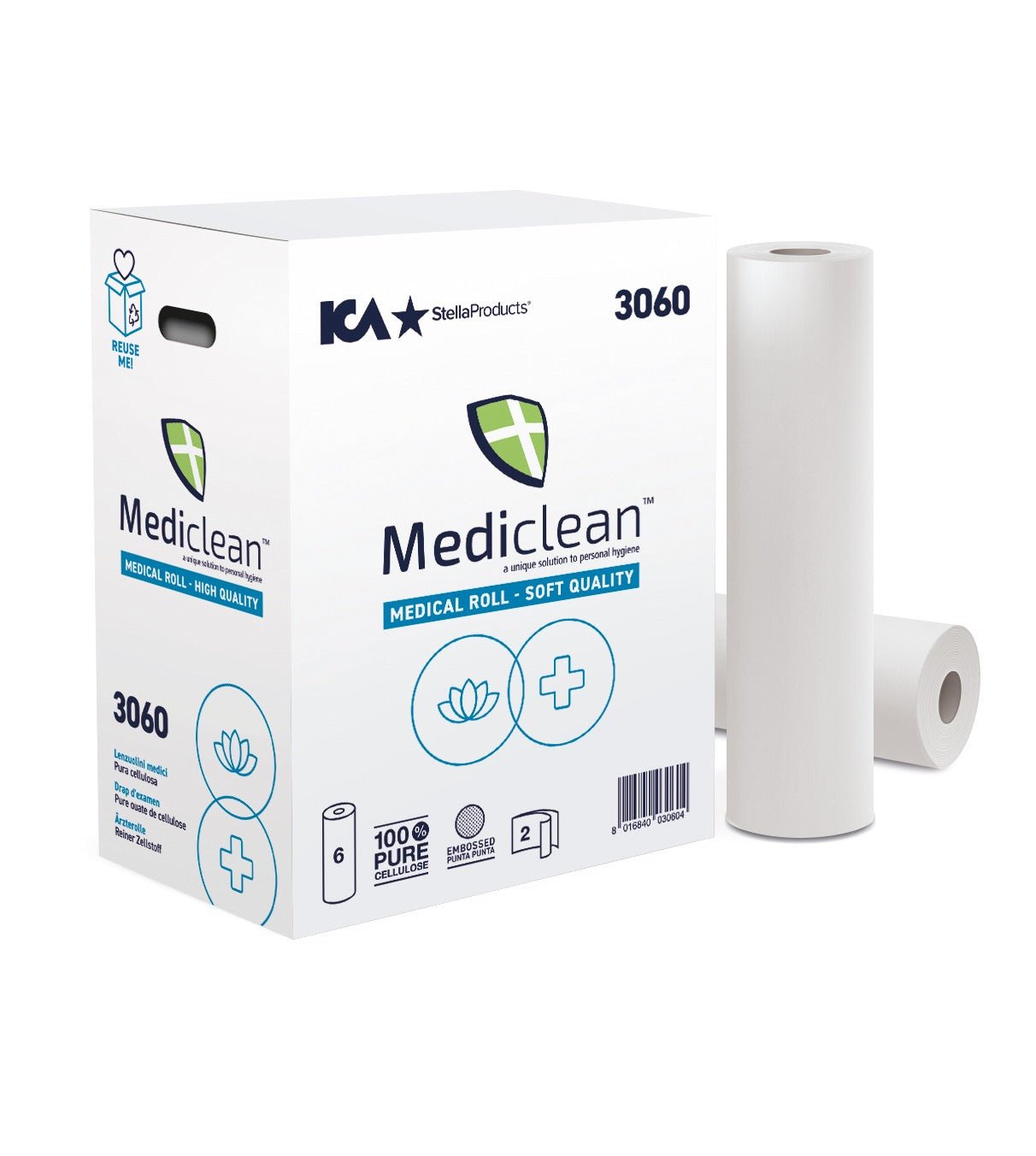 Ärzterollen 63 m x 60 cm, 2 - lagig, Zellstoff - Hygienico