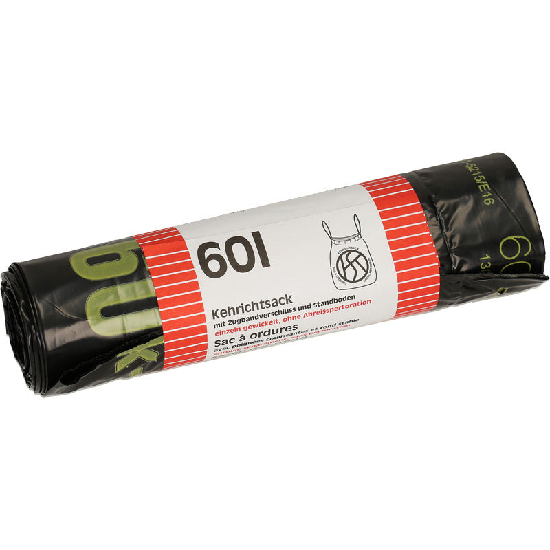 Sacs poubelle Flexiplast avec cordon de serrage, 60 litres