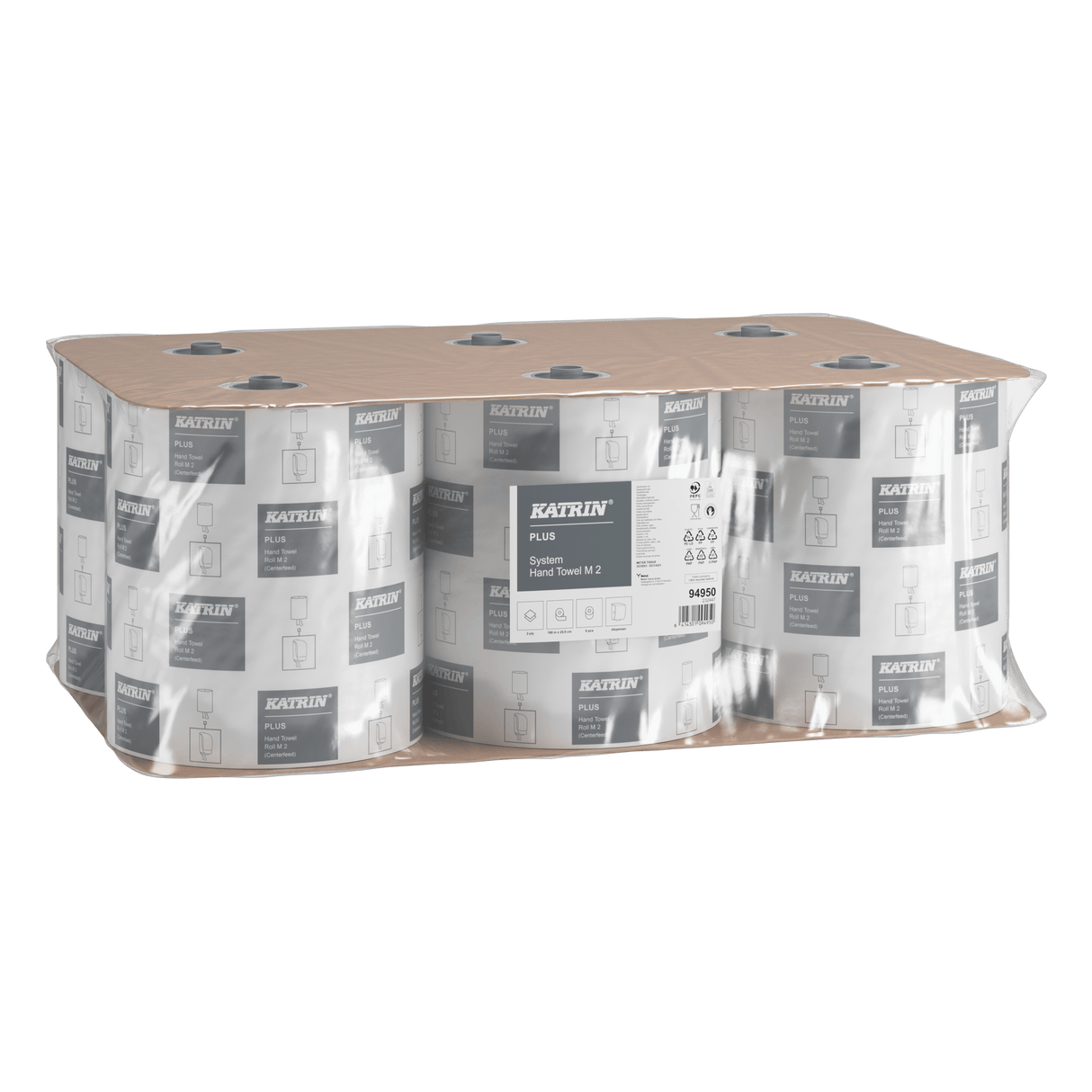 Katrin 94950 | System Handtuchrolle M, 180 m, 2 - lagig - Hygienico