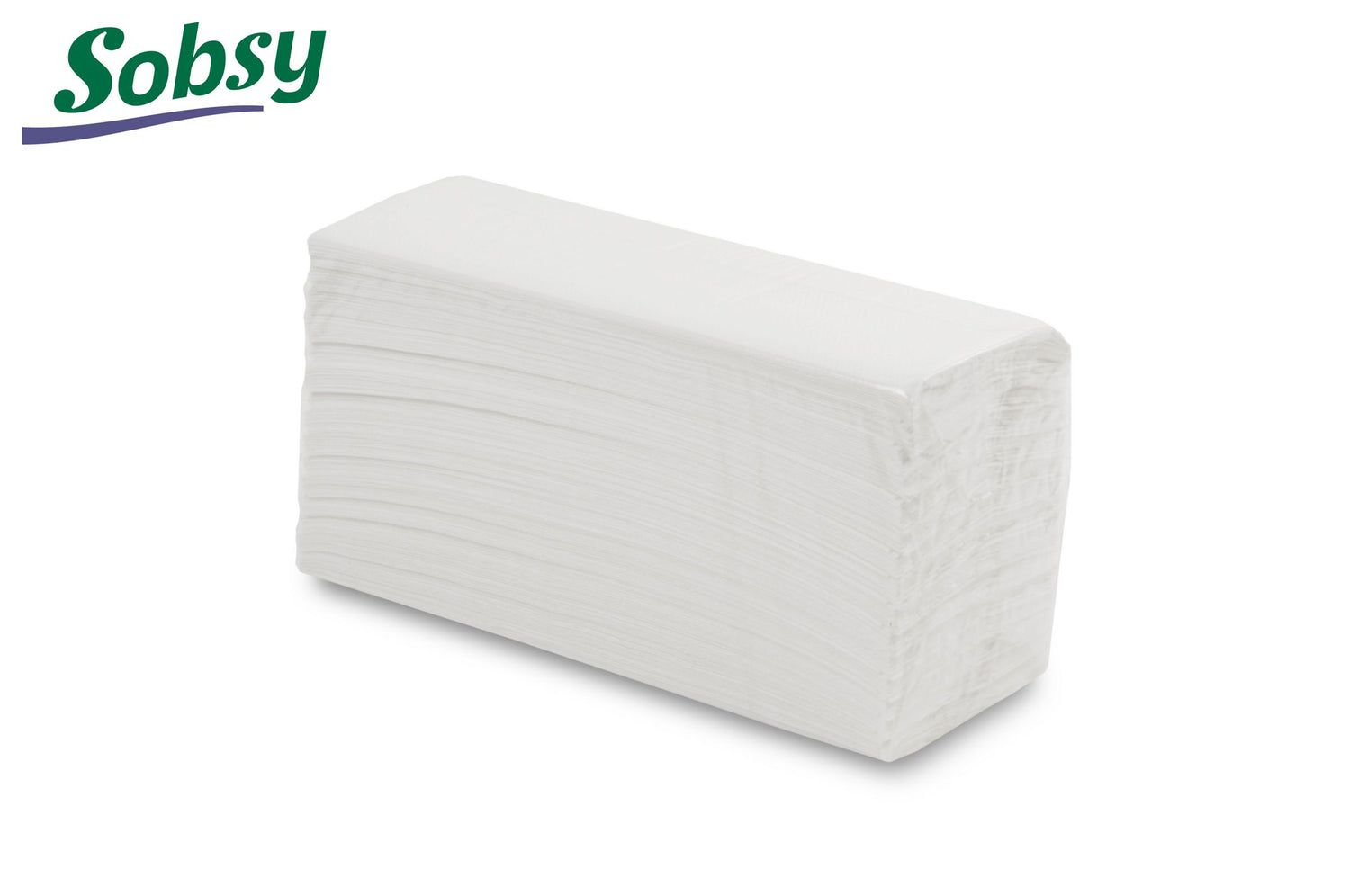 Essuie-tout Sobsy, pliage en C, 2 plis, blanc recyclé, 22,5 x 30,5 cm