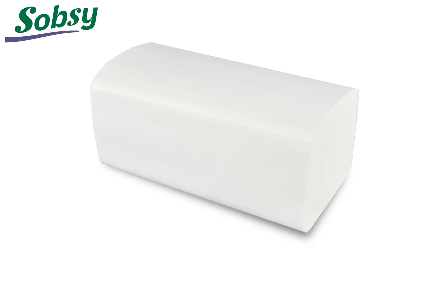 Essuie-tout Sobsy, pliage en V, 2 plis, blanc éclatant, 21 x 21 cm