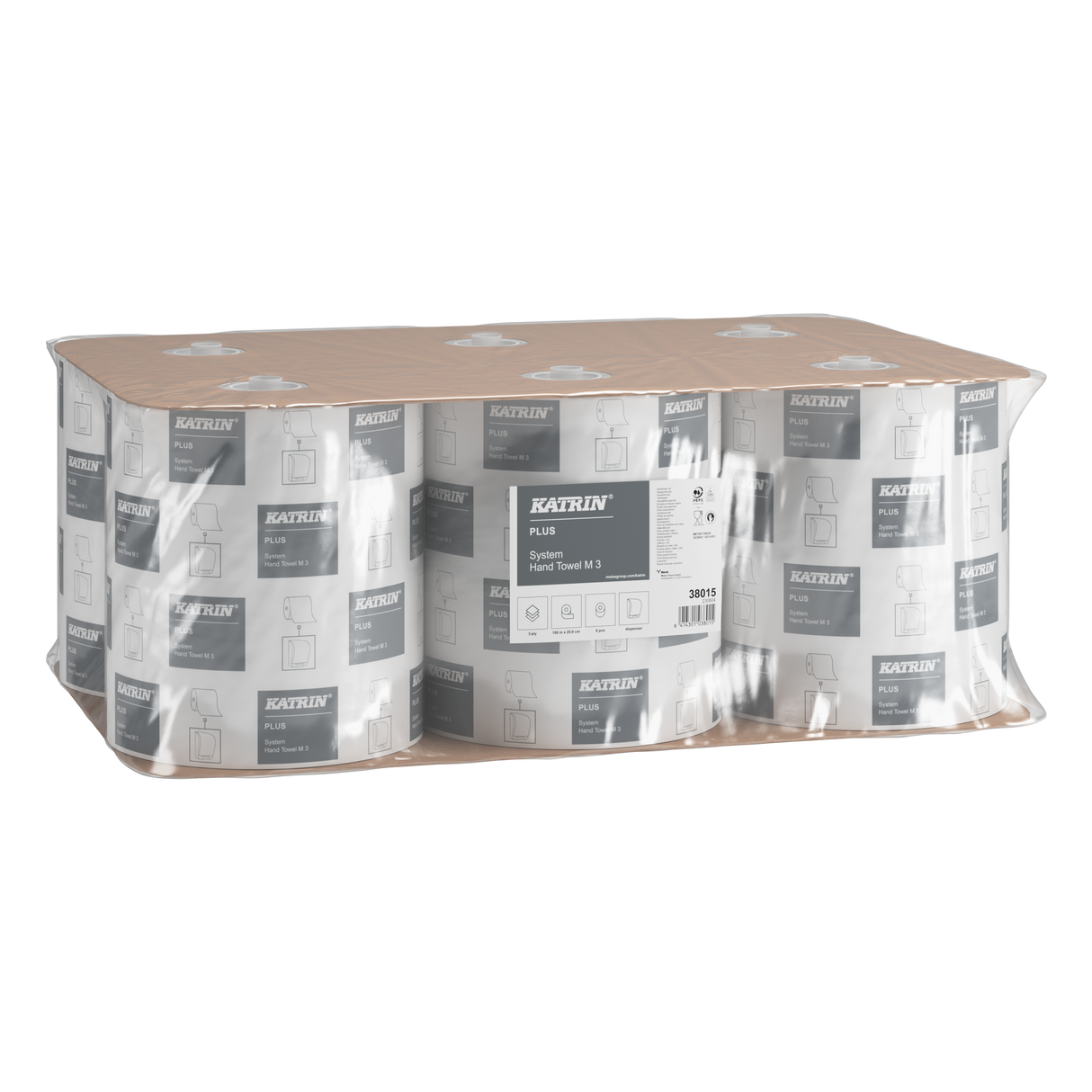 Katrin System M 445 Papierhandtuchrolle 3-lagig 100m weiss