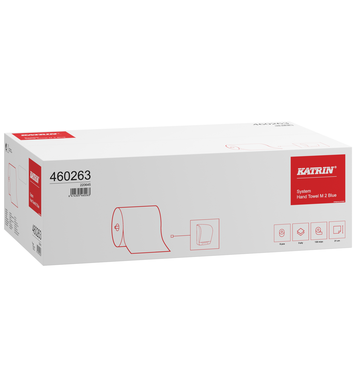 Rouleau d'essuie-tout Katrin System M 580, 2 plis, 130 m, bleu