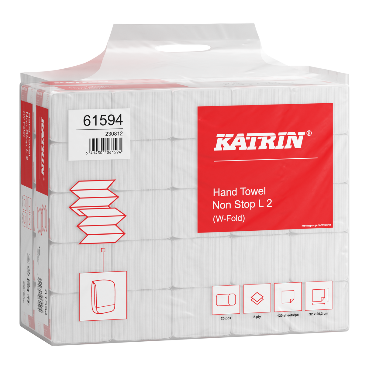 Katrin W-Falz Falthandtücher Non Stop L 120 Blatt 2-lagig, Handy Pack