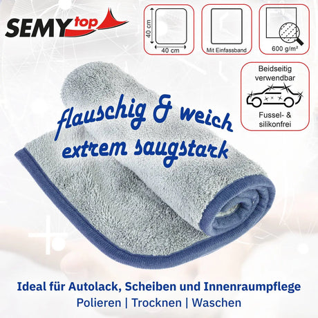 SemyTop Mikrofaserpoliertuch, 40 x 40 cm, grau