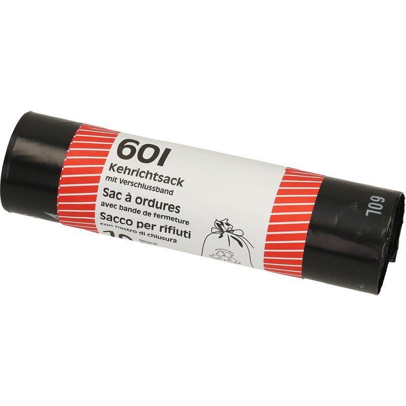 Flexiplast Abfallsäcke mit Verschlussband 60 Liter - Hygienico