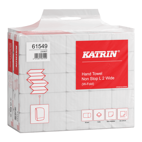 Katrin W - Falz Falthandtücher Non Stop L Wide 120 Blatt 2 - lagig, Handy Pack - Hygienico