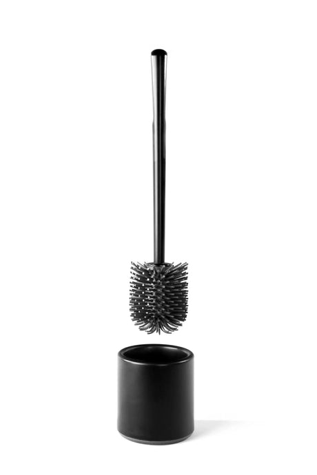 WC - Garnitur schwarz mit grauem Silikonbürstenkopf - Hygienico