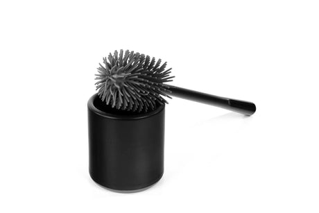 WC - Garnitur schwarz mit grauem Silikonbürstenkopf - Hygienico